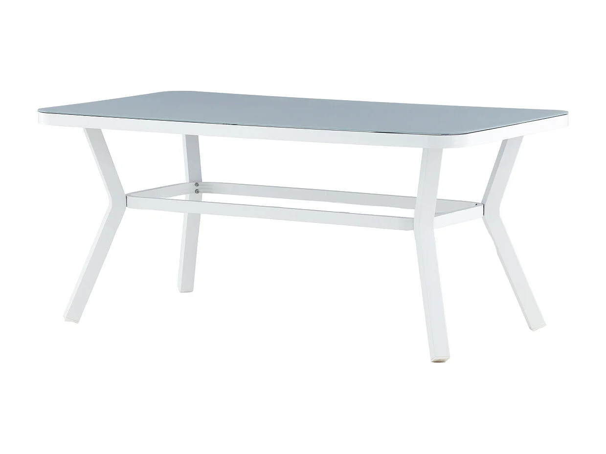 Table de Jardin "Virya" 160cm Blanc & Gris