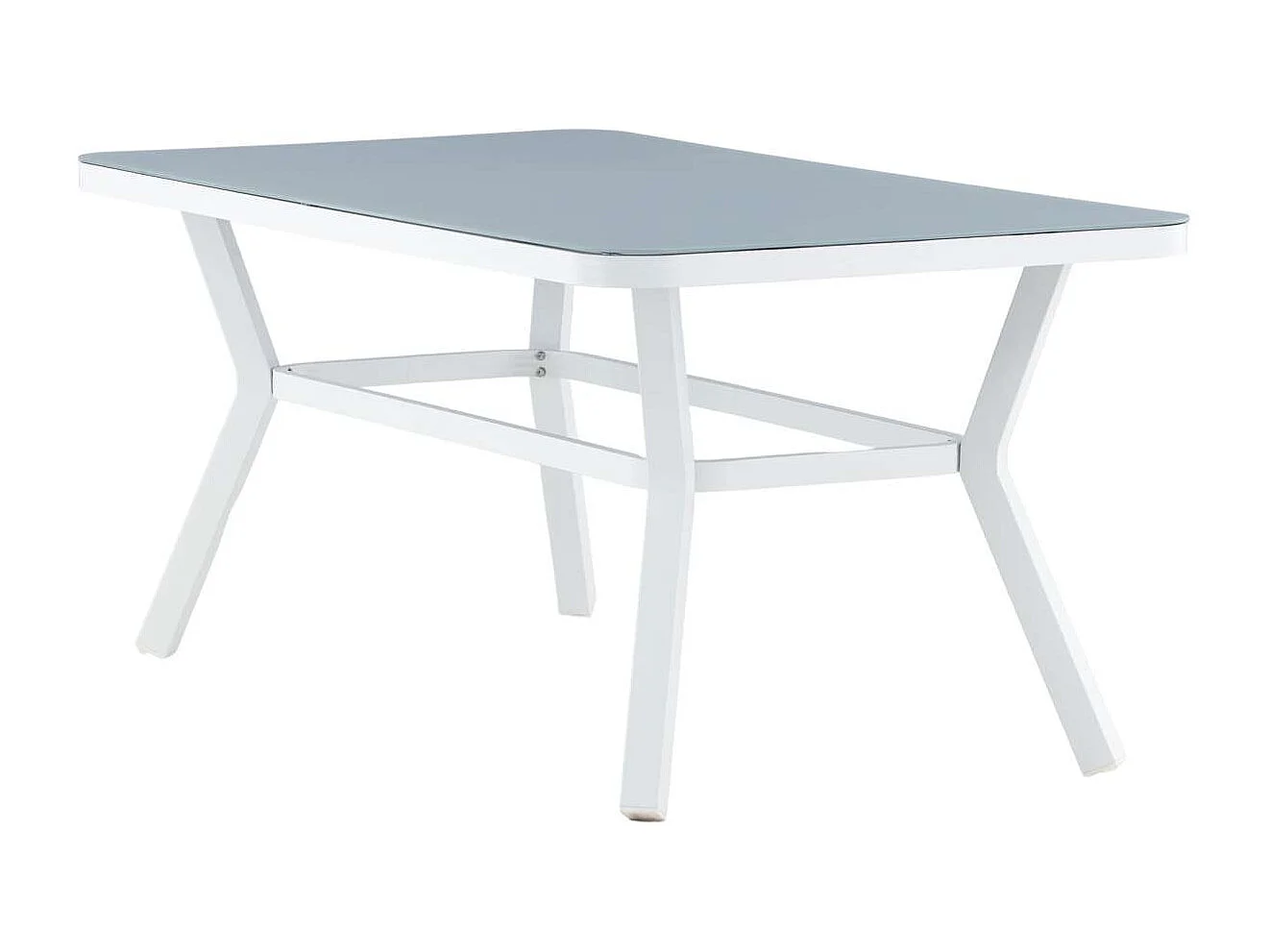 Table de Jardin "Virya" 160cm Blanc & Gris