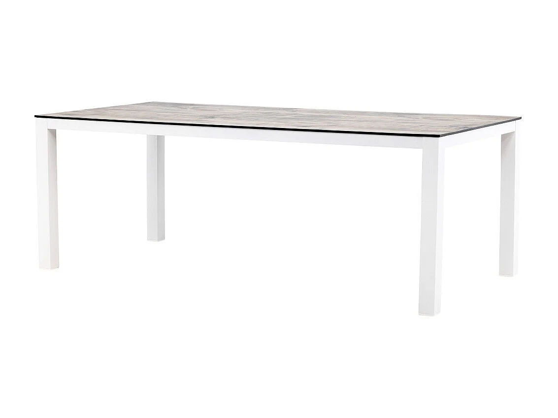 Llama Table de salle à manger, blanc, gris.
