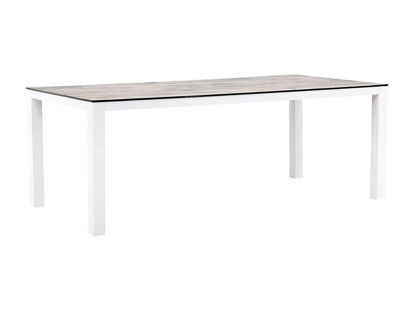 Llama Table de salle à manger, blanc, gris.