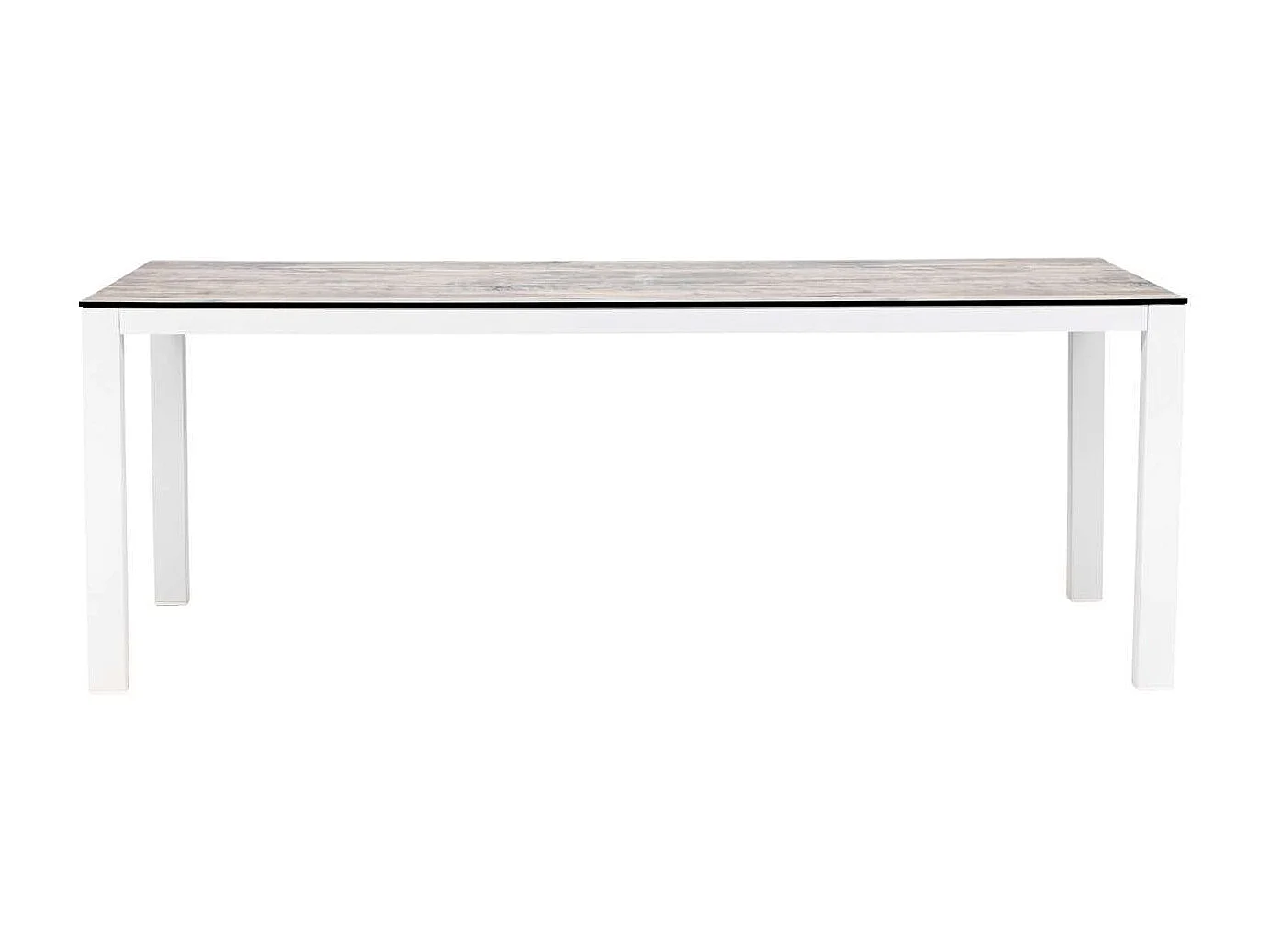 Llama Table de salle à manger, blanc, gris.