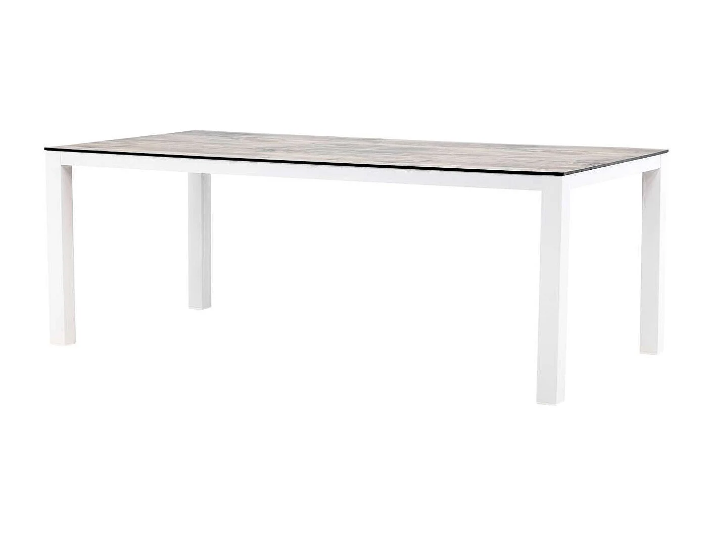 Llama Table de salle à manger, blanc, gris.