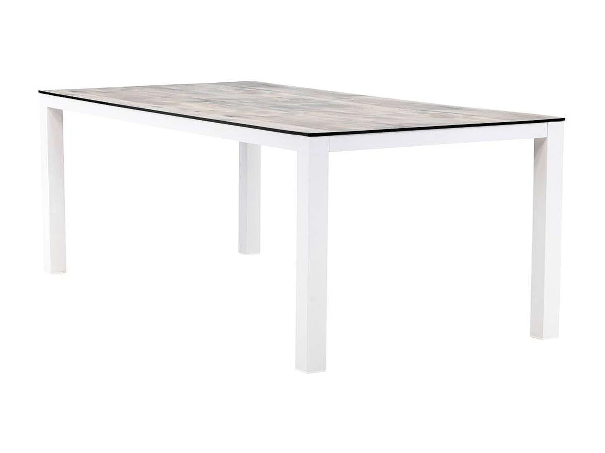 Llama Table de salle à manger, blanc, gris.