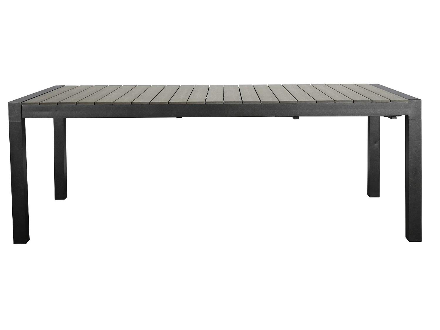 Garp Table de jardin, 2 extensions inclues, 223-343 cm, noir/gris.