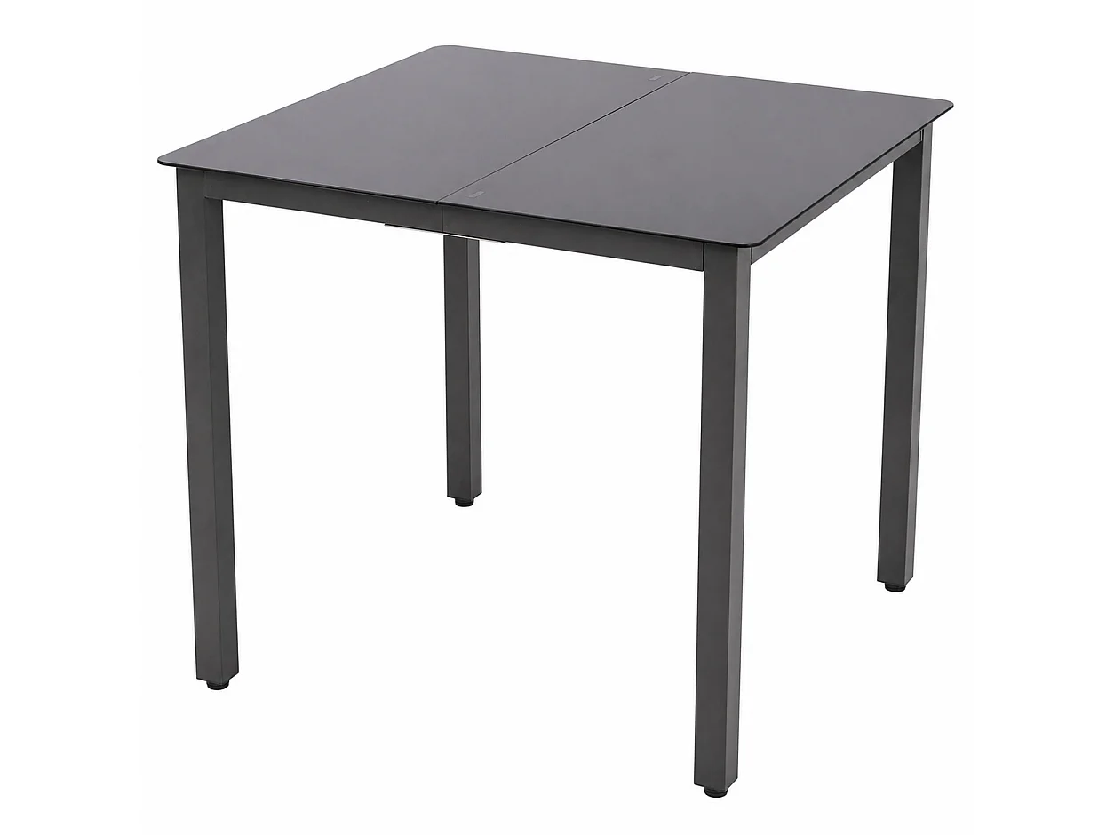 Table de jardin en verre alu Table de balcon 80x80