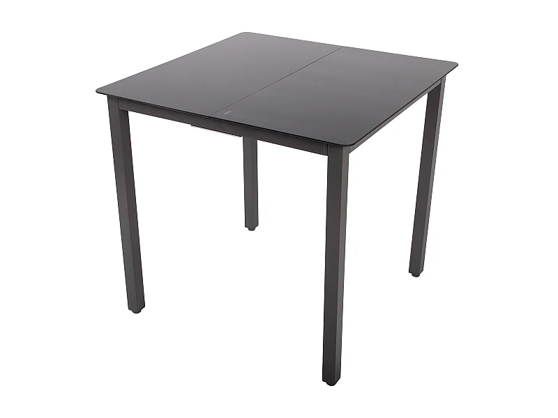 Aluminium Glas Gartentisch Balkontisch 80x80 cm