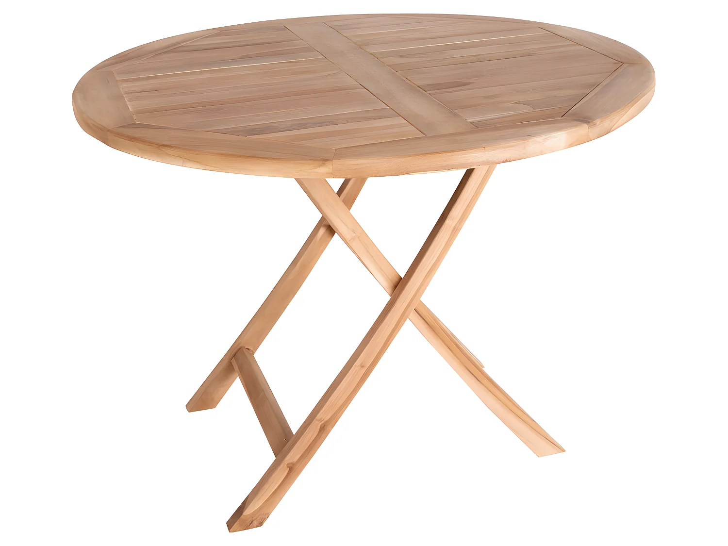 Oline Table de jardin Ø100 cm, en teck massif.