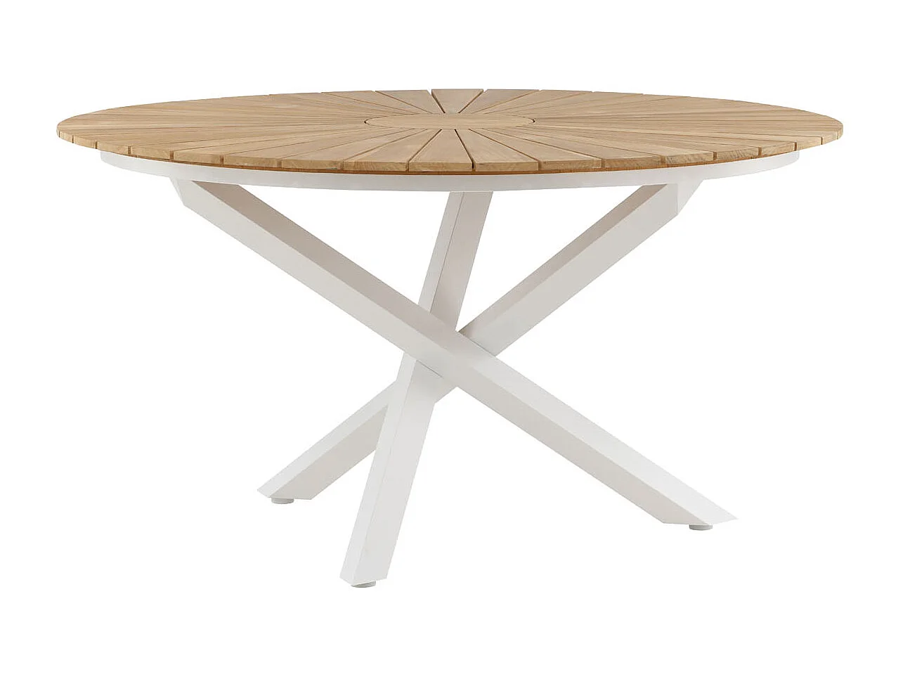 Mexico eettafel tuin Ø140cm wit, natuur.