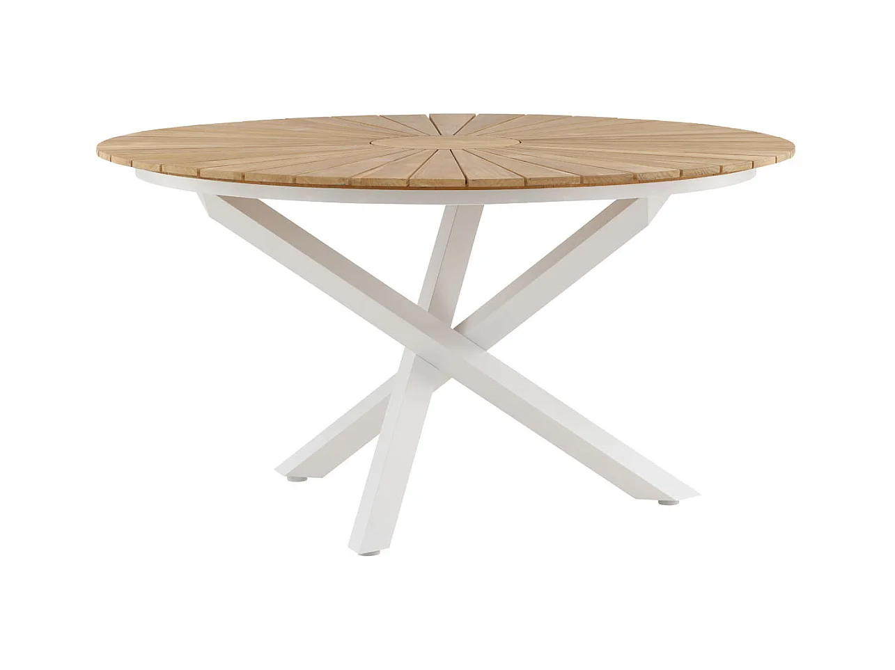 Mexico Table de salle à manger Ø140cm, blanc, naturel.