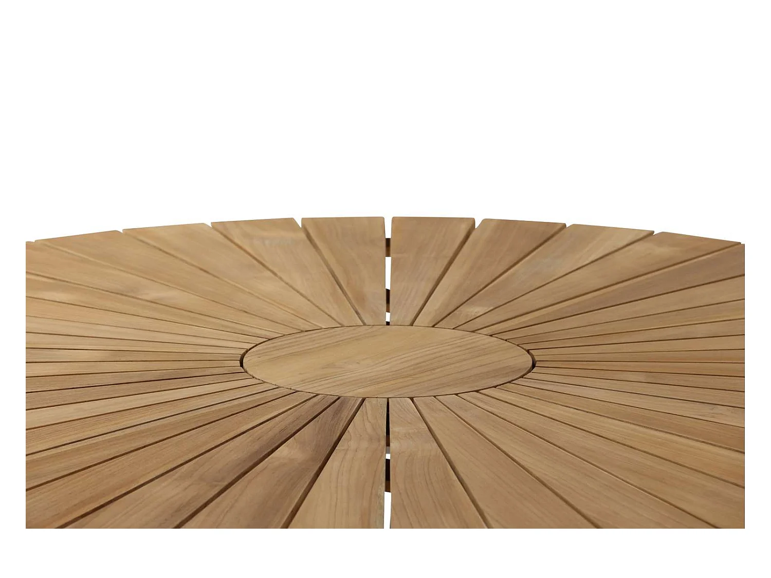 Table de Jardin Ronde "Mexico" 140cm Naturel & Blanc