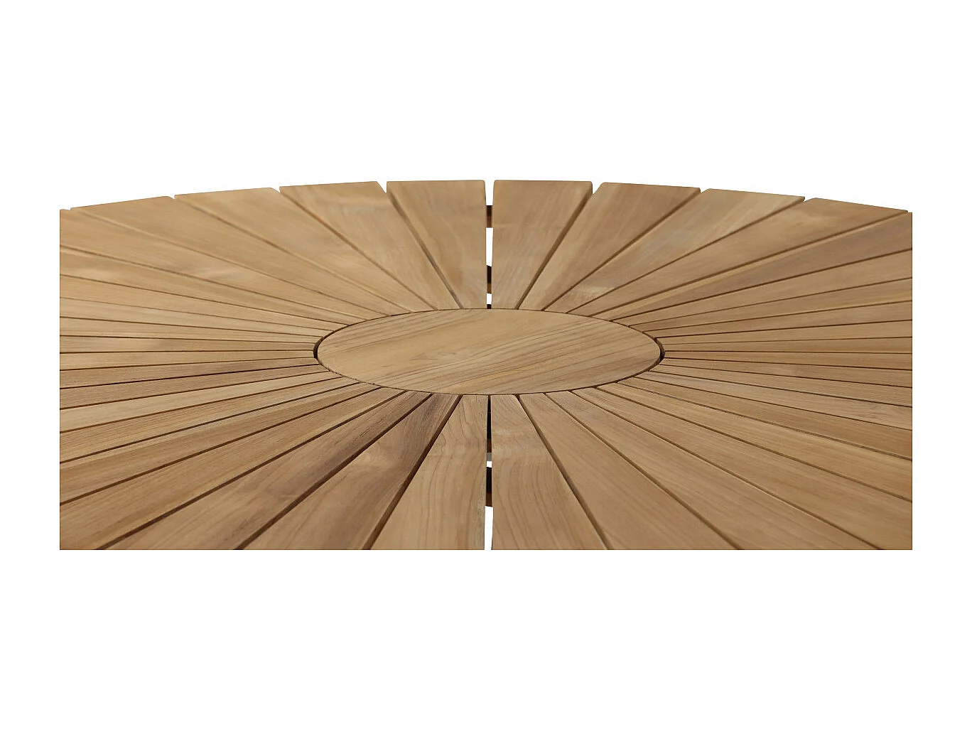 Table de Jardin Ronde "Mexico" 140cm Naturel & Blanc