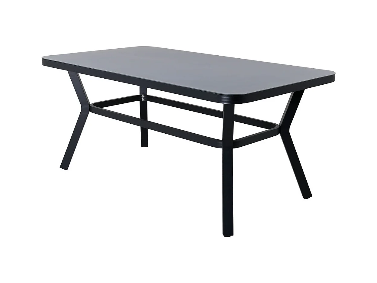 Table de Jardin "Virya" 160cm Noir & Gris