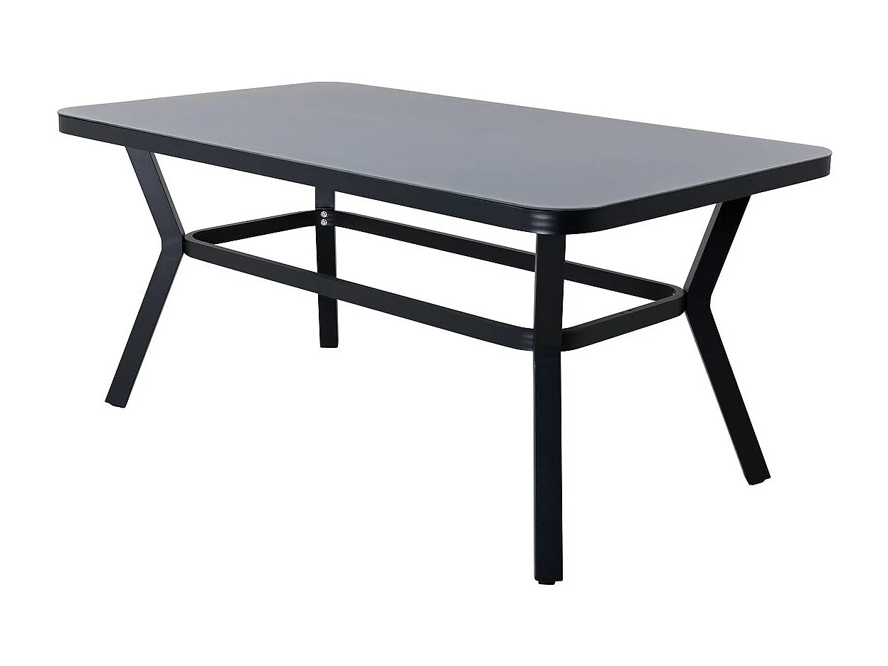 Table de Jardin "Virya" 160cm Noir & Gris