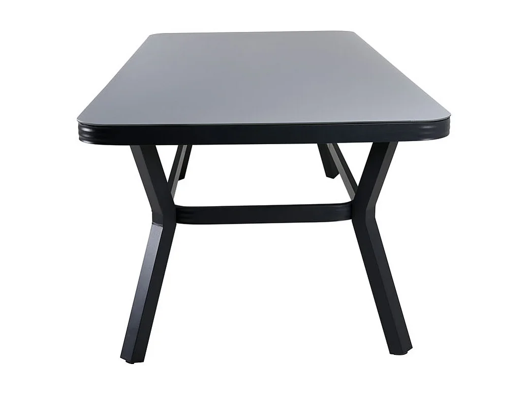 Table de Jardin "Virya" 160cm Noir & Gris