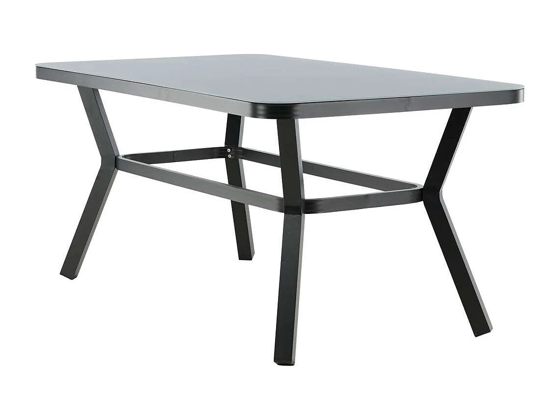 Table de Jardin "Virya" 160cm Noir & Gris