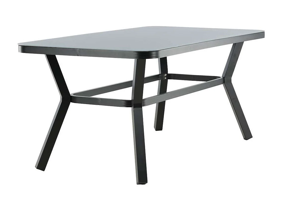 Table de Jardin "Virya" 160cm Noir & Gris