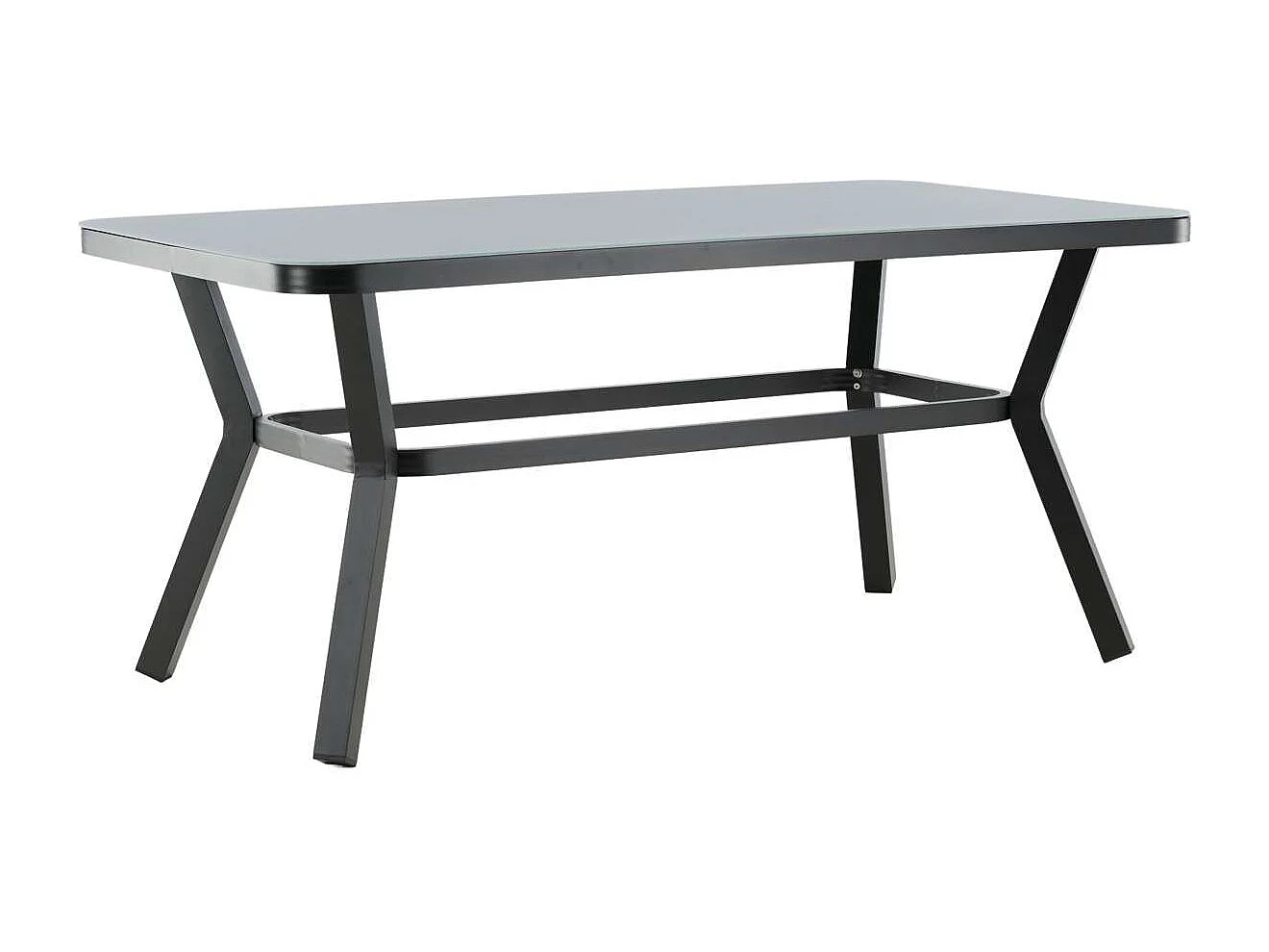 Table de Jardin "Virya" 160cm Noir & Gris