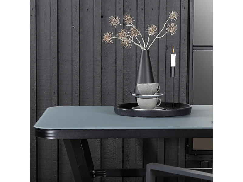 Table de Jardin "Virya" 160cm Noir & Gris