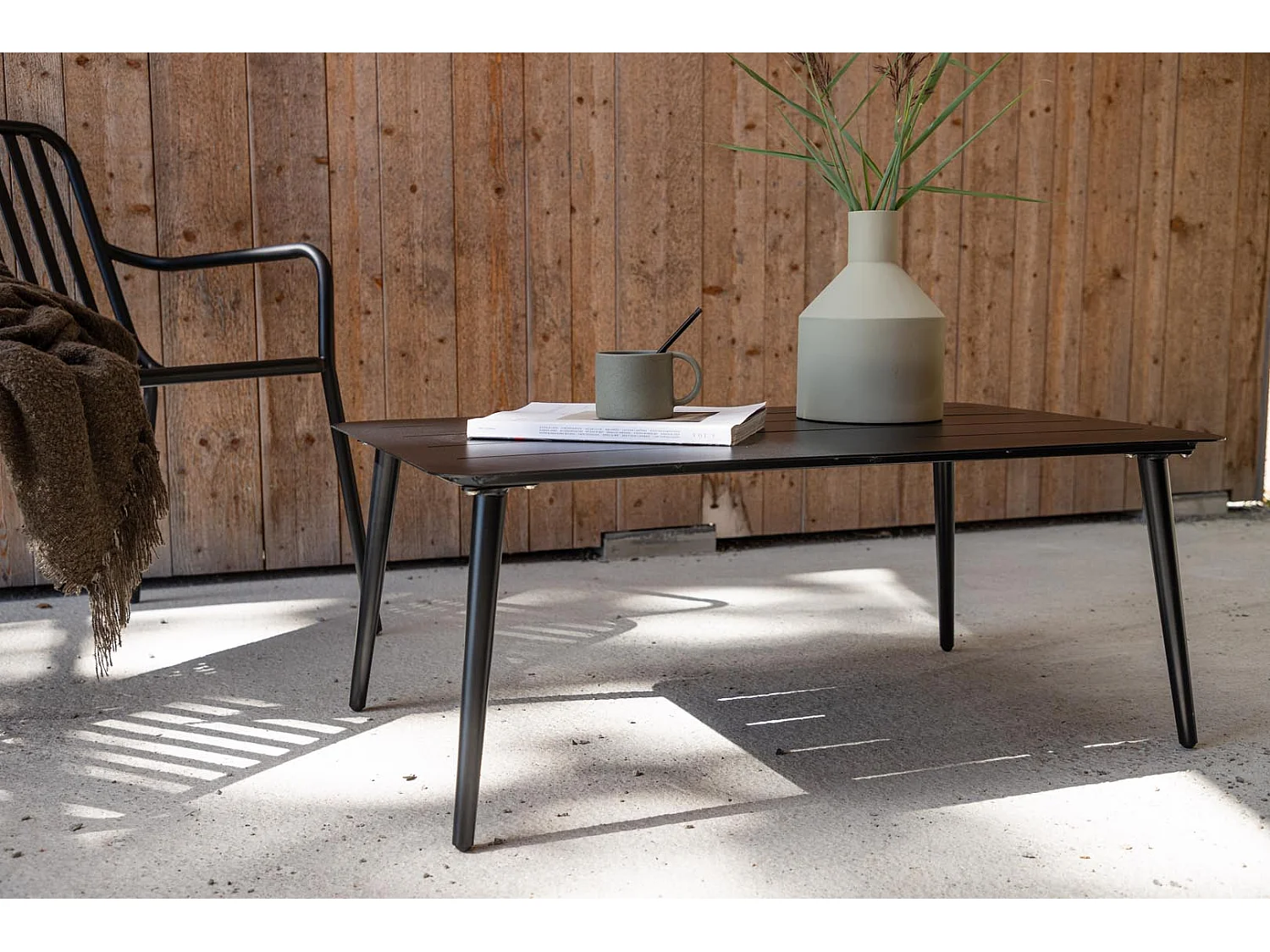 Table Basse de Jardin "Lina" 100cm Noir