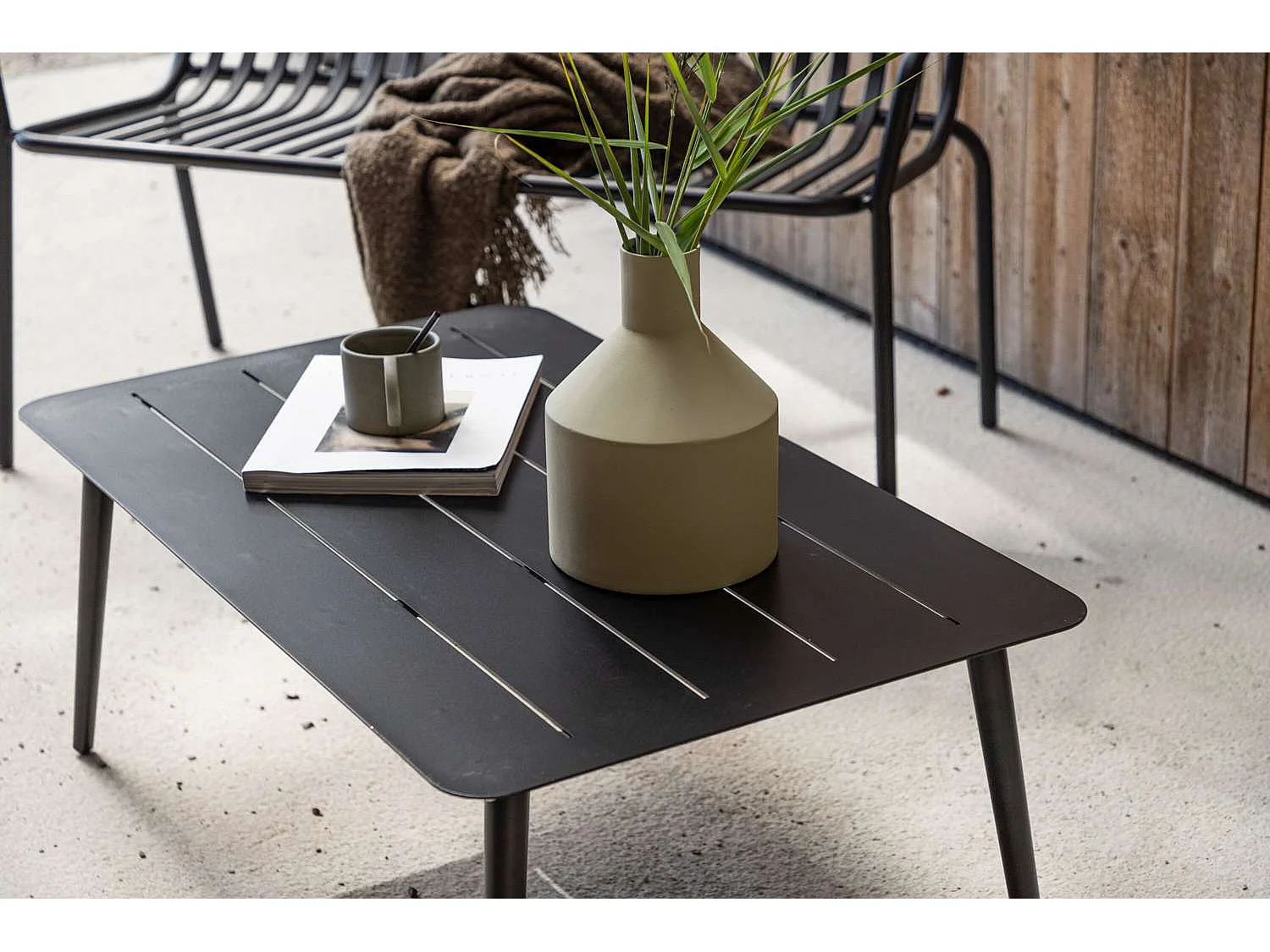 Table Basse de Jardin "Lina" 100cm Noir