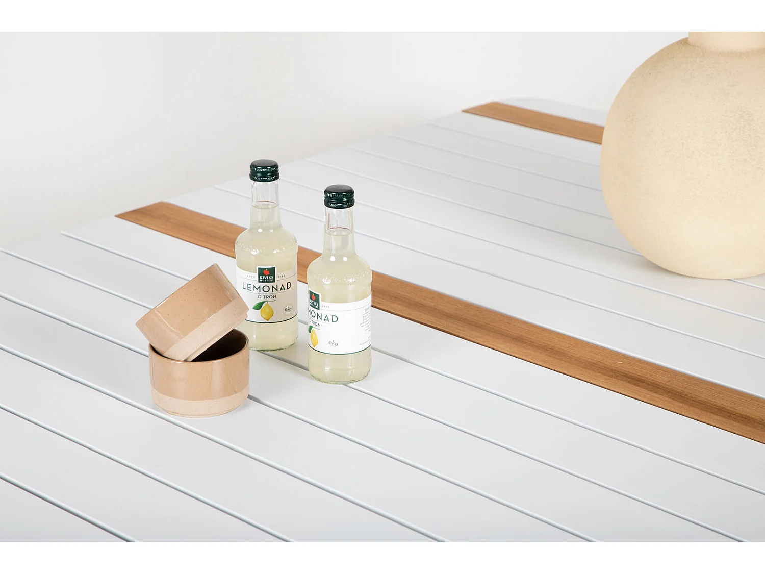 Table de Jardin en Teck "Togo" 150cm Blanc