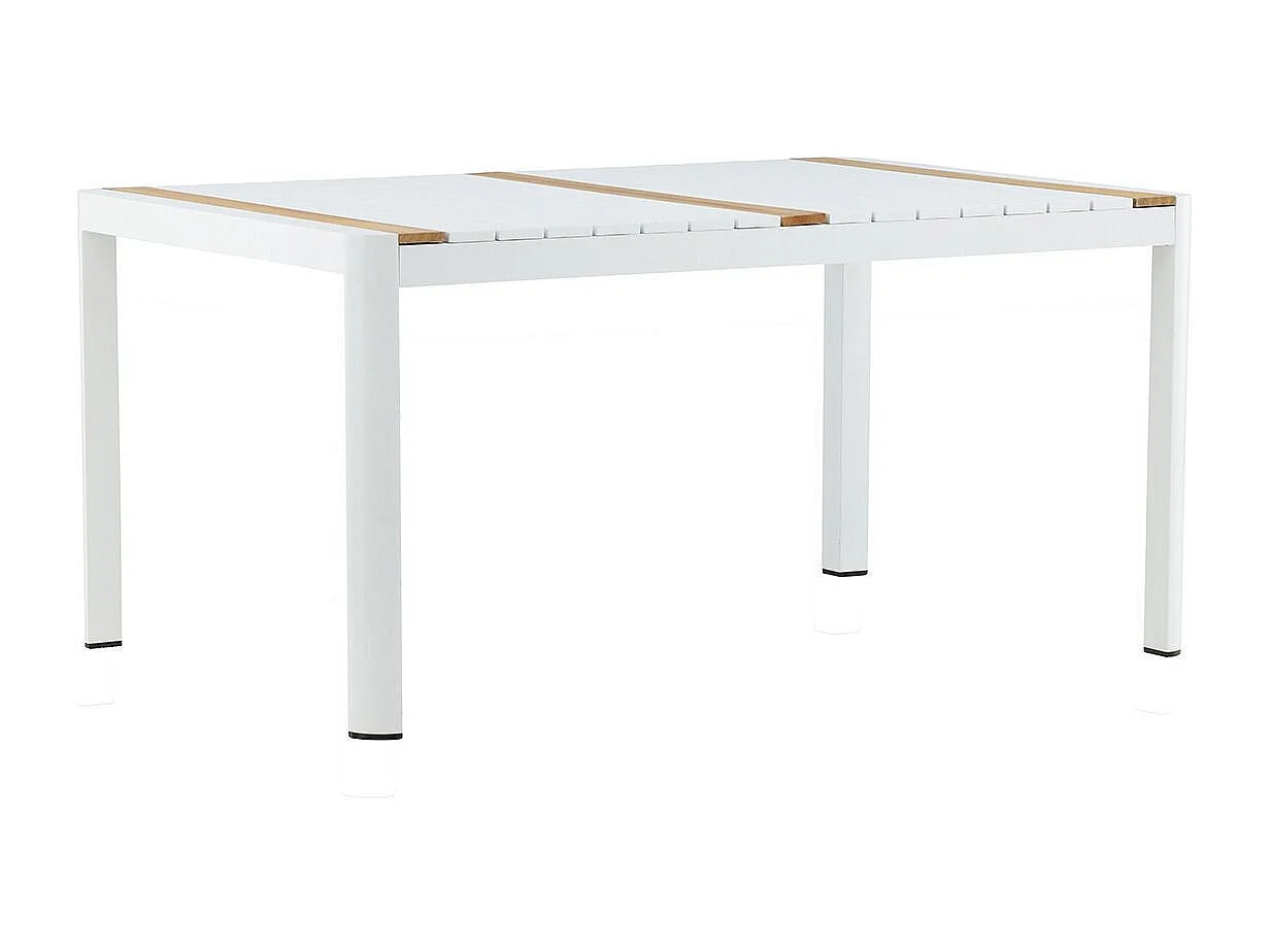 Table de Jardin en Teck "Togo" 150cm Blanc