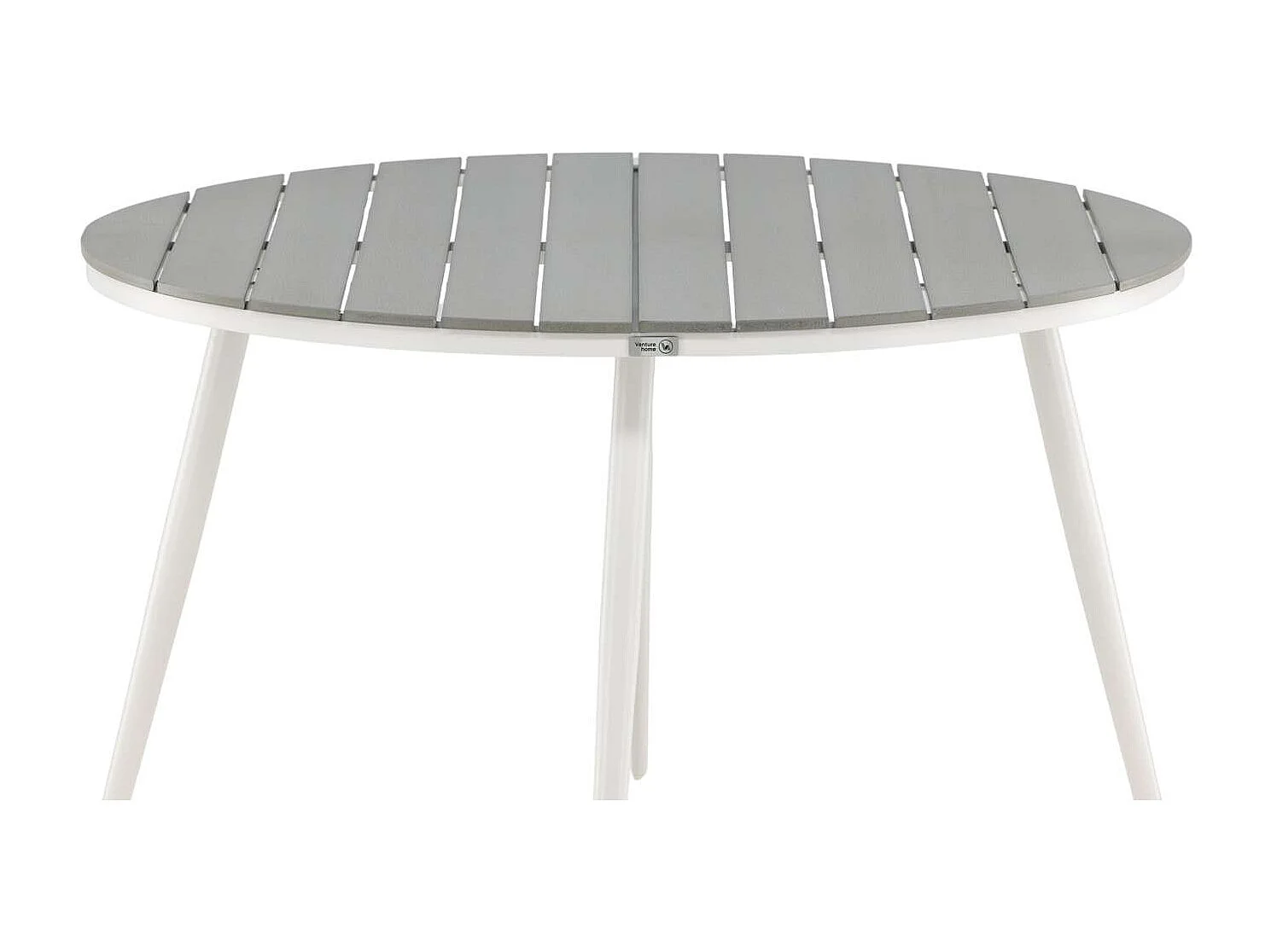 Break eettafel tuin Ø120cm witgrijs.