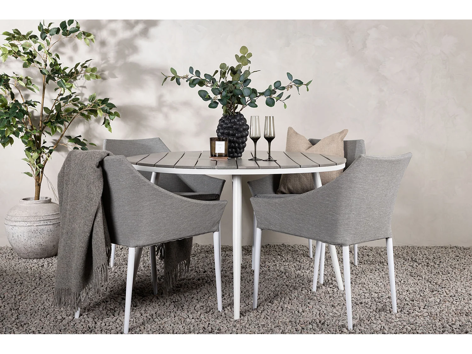 Table de Jardin Ronde "Break" 120cm Gris