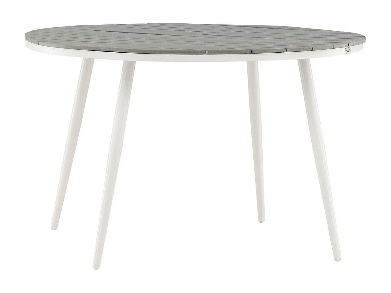 Break eettafel tuin Ø120cm witgrijs.