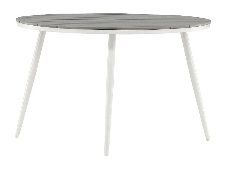 Break eettafel tuin Ø120cm witgrijs.