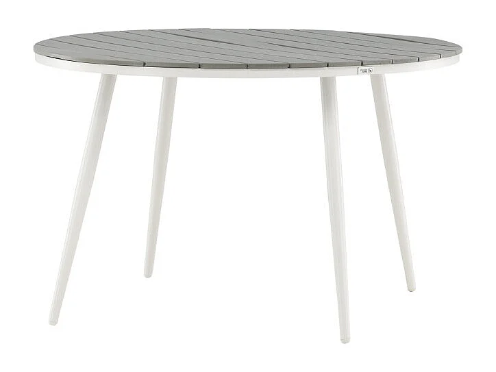 Break eettafel tuin Ø120cm witgrijs.