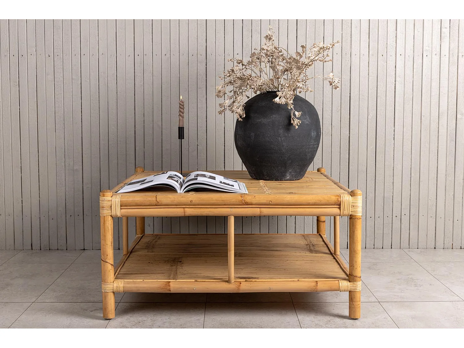 Table Basse de Jardin "Cane" 90cm Naturel