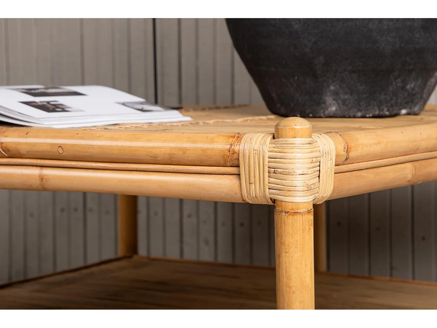 Table Basse de Jardin "Cane" 90cm Naturel