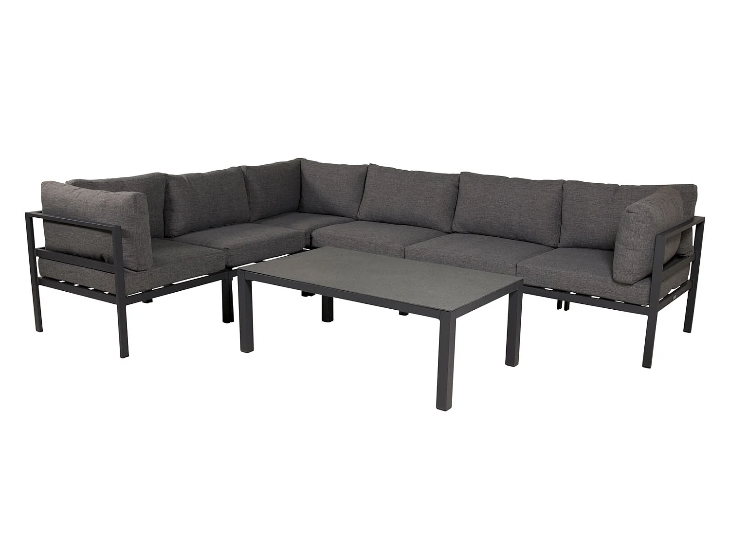 Copacabana tuin salontafel zwart glas.