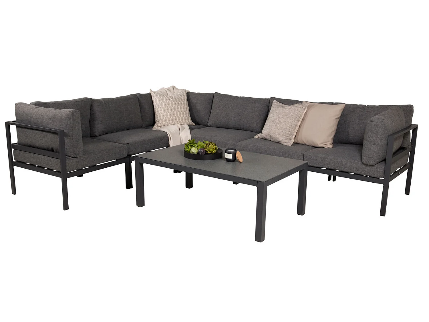 Copacabana tuin salontafel zwart glas.