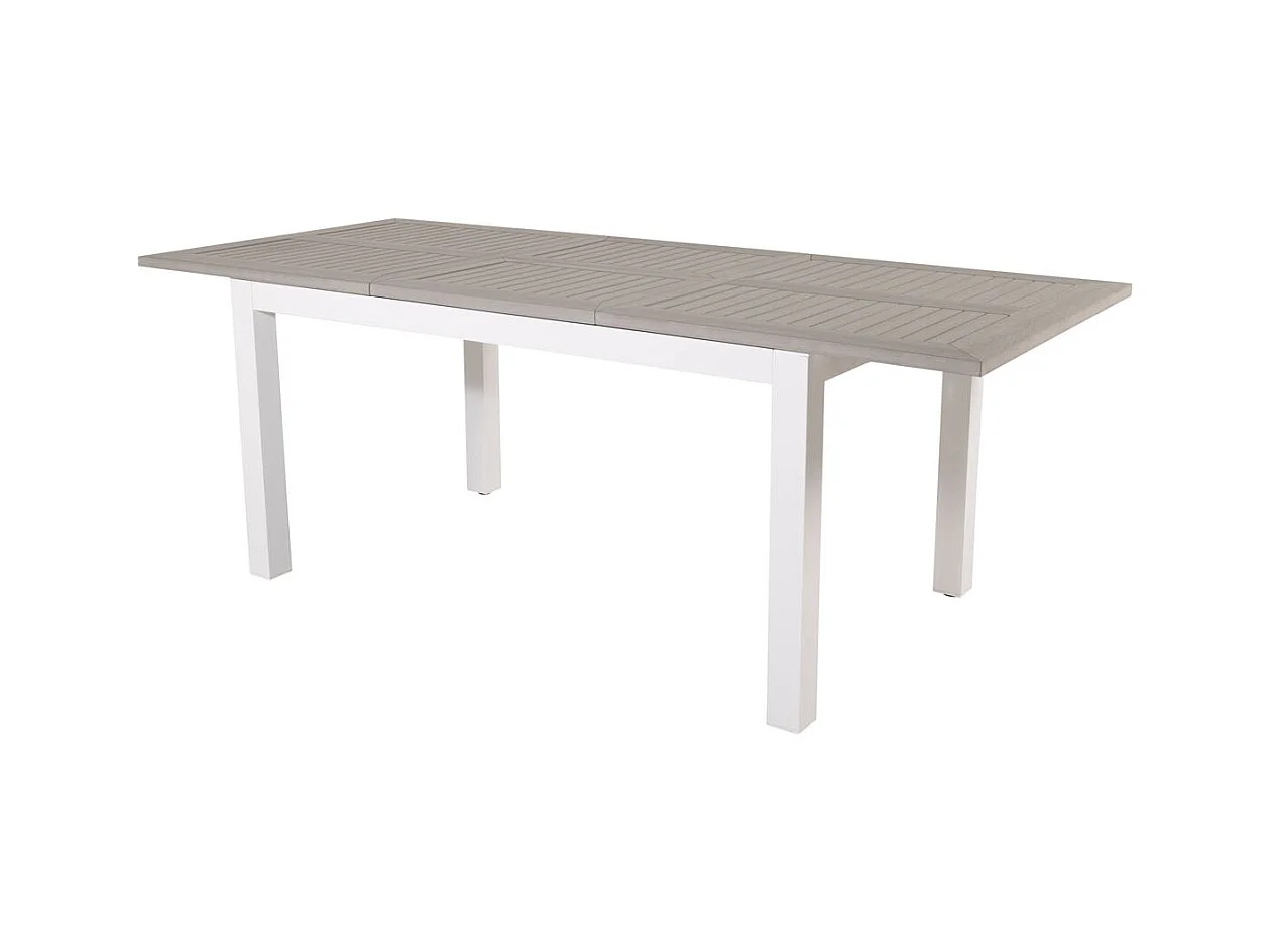 Albany Esstisch inkl. Zusatzplatte 152, 210 cm weiß grau.