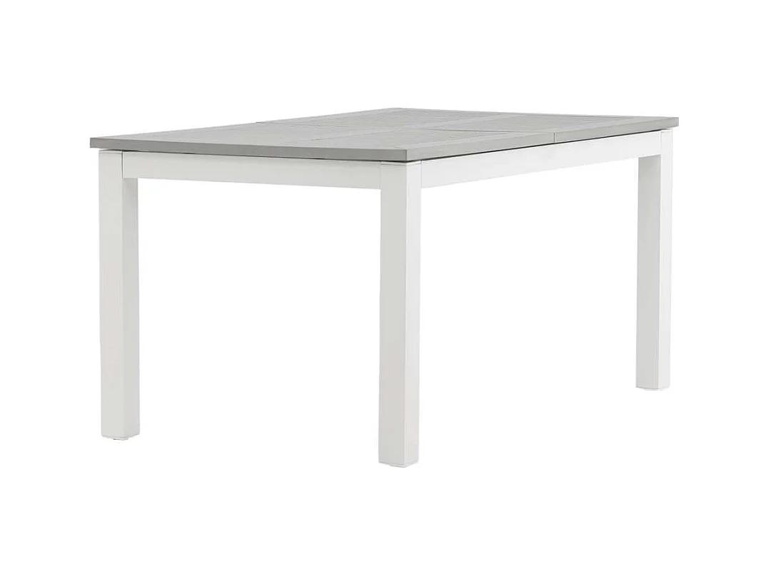 Albany Esstisch inkl. Zusatzplatte 152, 210 cm weiß grau.