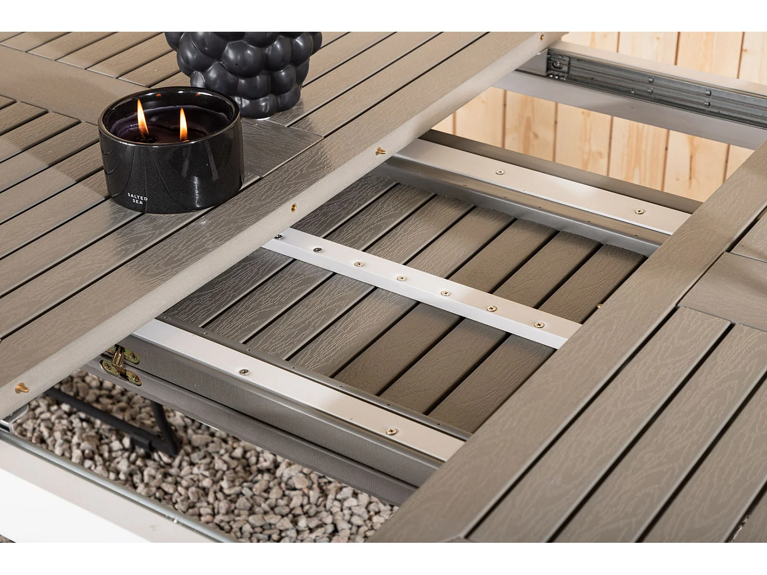 Albany eettafel tuin incl. extra blad 152, 210 cm witgrijs.