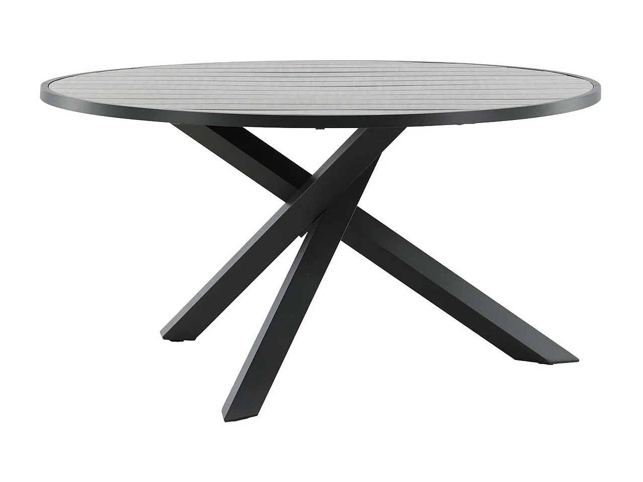 Parma Table de salle à manger Ø140cm, noir, gris.