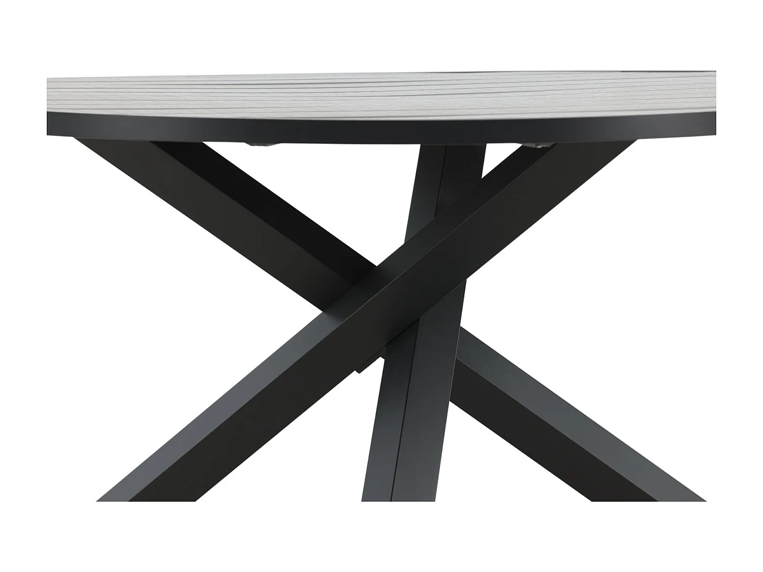 Parma Table de salle à manger Ø140cm, noir, gris.