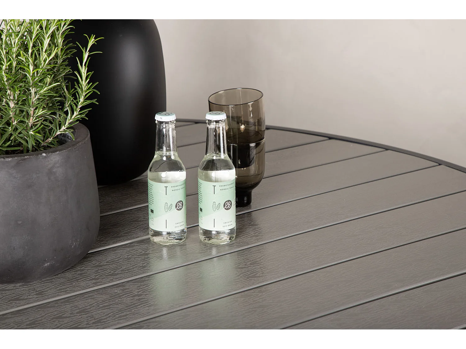 Parma Table de salle à manger Ø140cm, noir, gris.