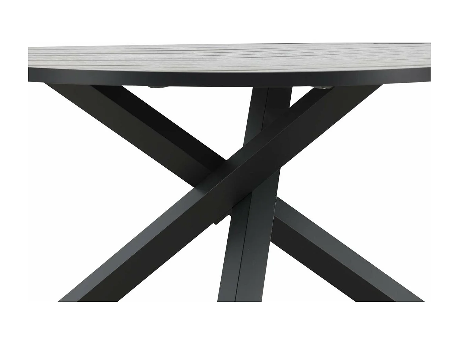 Parma Table de salle à manger Ø140cm, noir, gris.