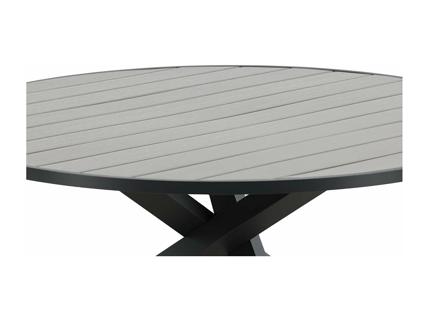 Parma Table de salle à manger Ø140cm, noir, gris.