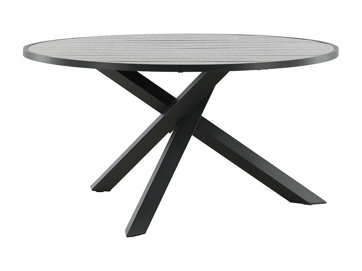 Parma Table de salle à manger Ø140cm, noir, gris.