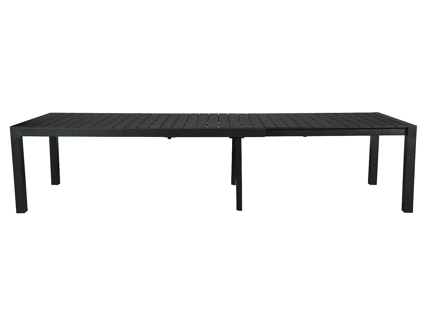 Grup Gartentisch, inkl. 2 Zusatzplatten 223-343 cm schwarz/schwarz.