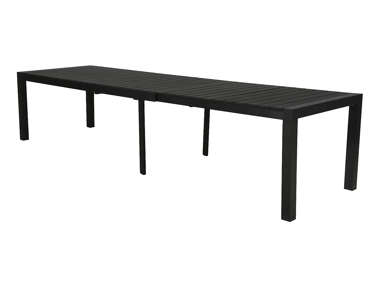 Grup Gartentisch, inkl. 2 Zusatzplatten 223-343 cm schwarz/schwarz.