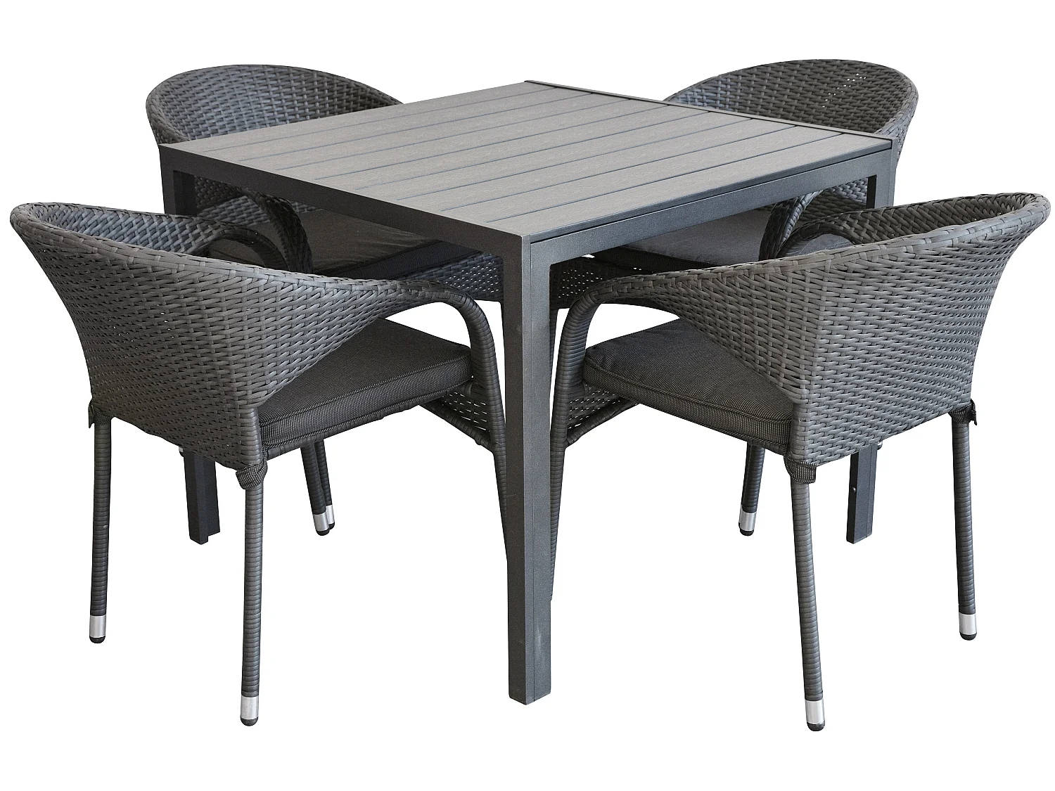 Noma Gartentisch 90 x 90 cm, schwarz und schwarz.