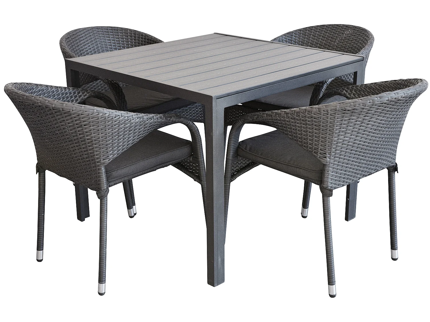 Noma Table de jardin 90 x 90 cm, noir, noir.