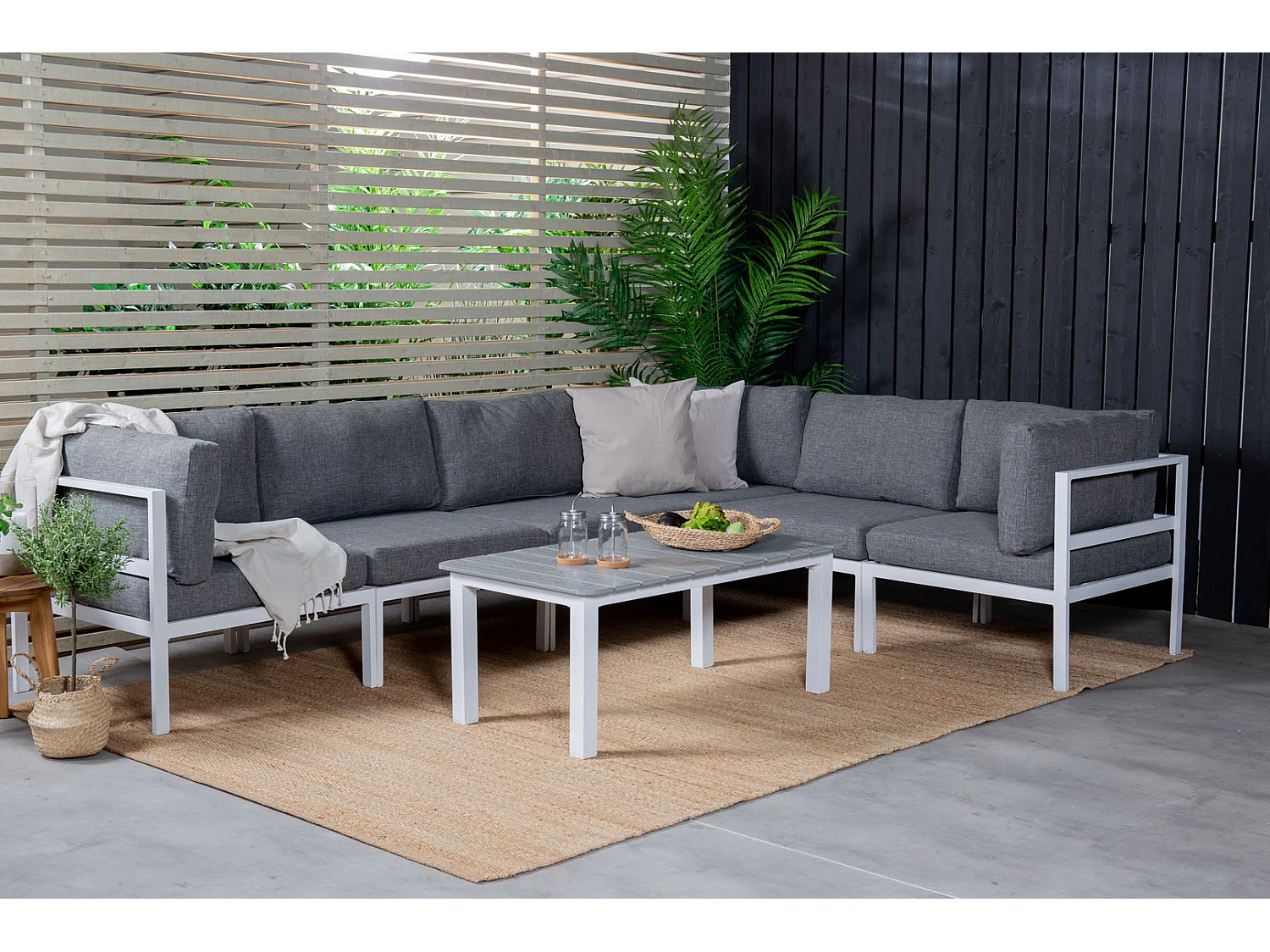 Parma tuin salontafel witgrijs.