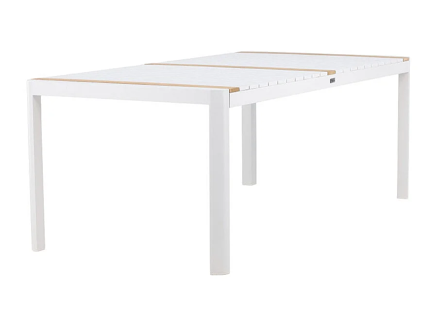 Table de Jardin en Teck "Togo" 200cm Blanc